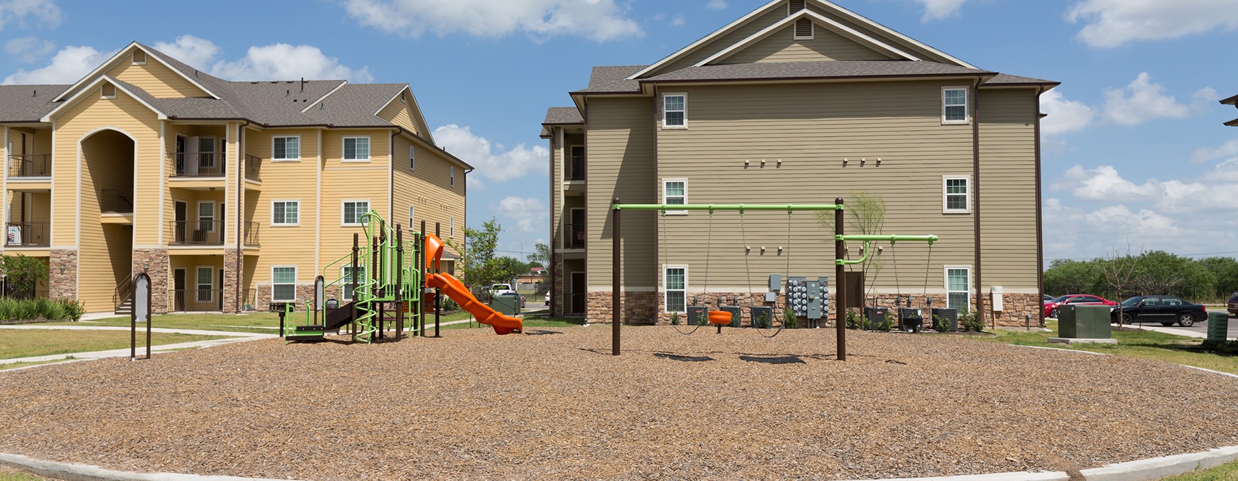 large play area with playscape